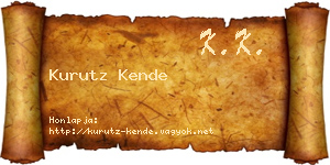 Kurutz Kende névjegykártya